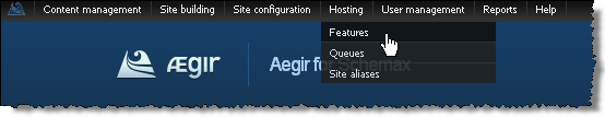 Hosting Features menu link