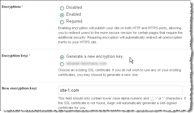 Site SSL configuration